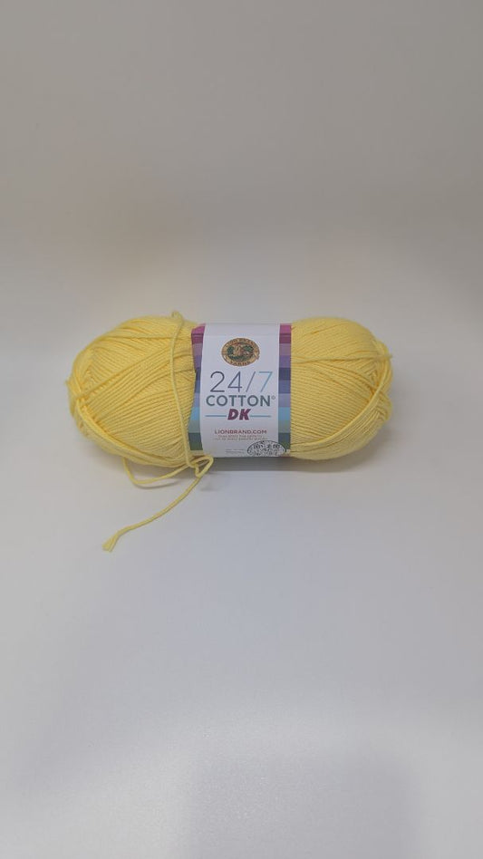 Lion Brand Lemon Drop Yellow 24/7 Cotton DK Light Yarn