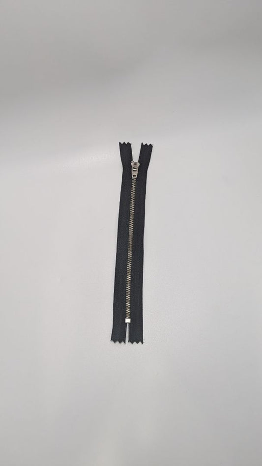 KGS Black/Silver Metal 7" Sewing Craft Zippers