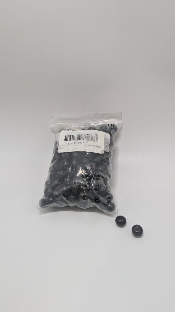 Craftdady Black 200PC Round Natural Wood Beads 10mm