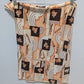 Brown/Orange Horses & Flowers Triangle Scarf