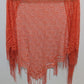 JONDEN Orange Crochet Fringed Shawl Scarf