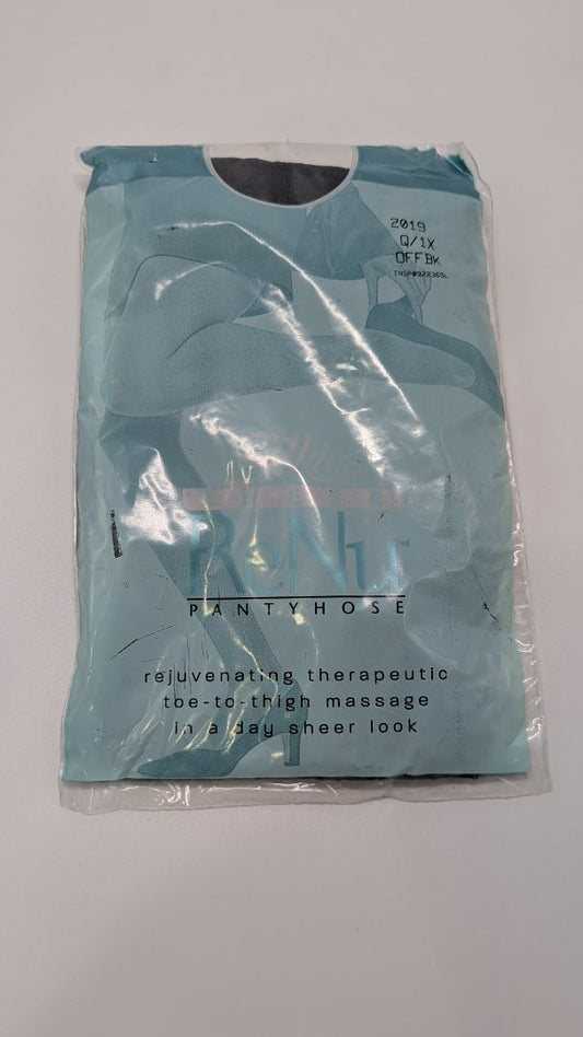 ReNu x Silkies Off-Black Sheer Rejuvenating Pantyhose Tights. Size Q/1X
