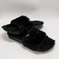 Puma Black Faux-Fur Slide Sandals