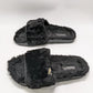 Puma Black Faux-Fur Slide Sandals