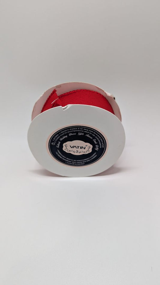 VATIN Red Linen Wired 1.5" Crafting Ribbon