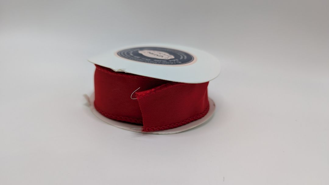 VATIN Red Linen Wired 1.5" Crafting Ribbon