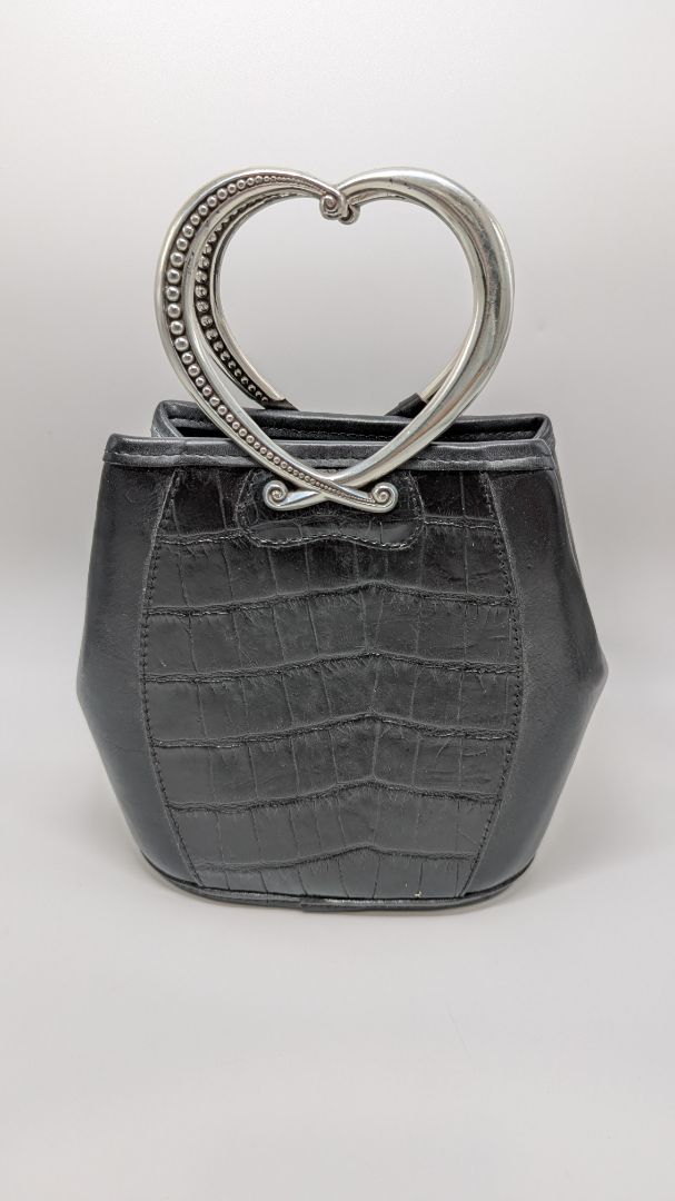 Brighton Black Corazon Mini-Tote Bag with Heart Handles
