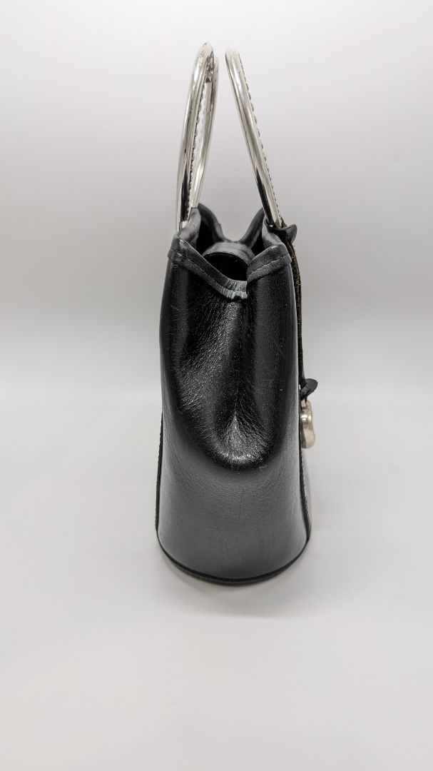 Brighton Black Corazon Mini-Tote Bag with Heart Handles