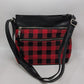 Red/Black Plaid Zippered Crossbody Purse