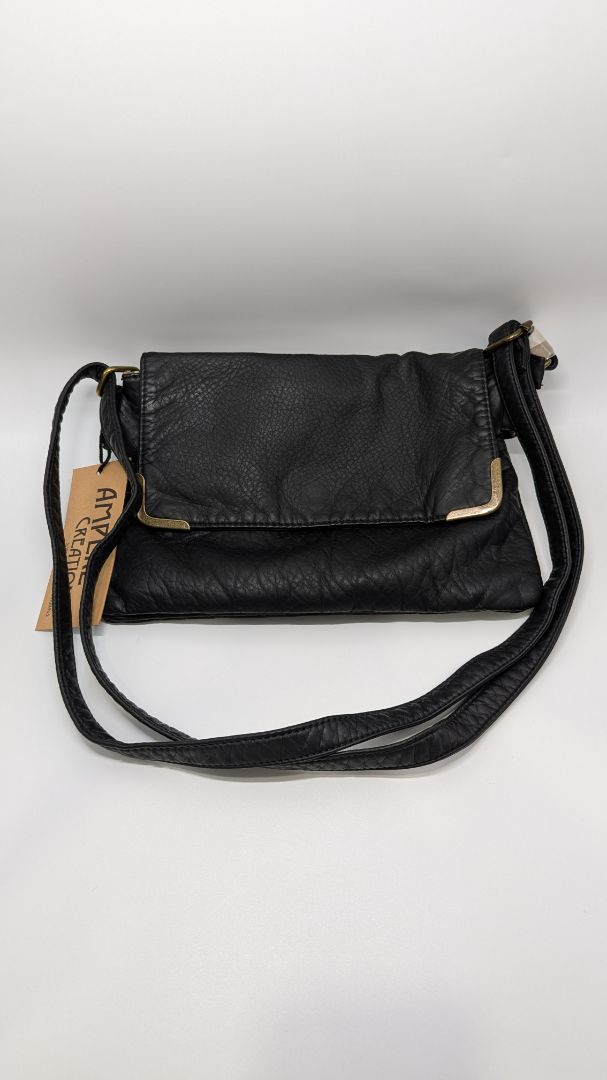 AMPERE Creations Black Soft Vegan Leather Crossbody Purse