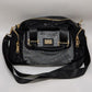 Black/Gold/White Mesh Rhinestone Mini Duffle Bag Purse