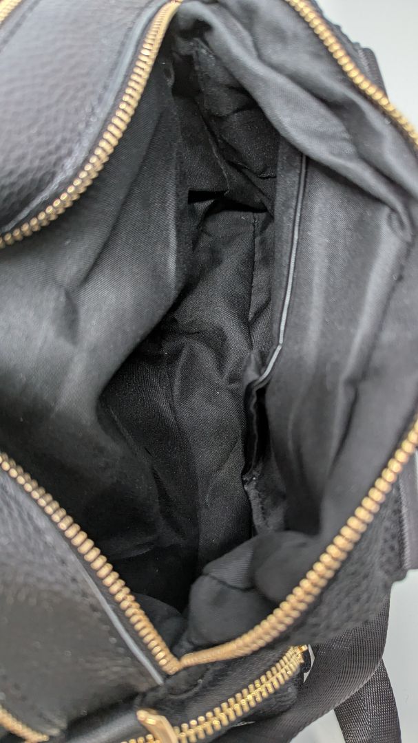 Black/Gold/White Mesh Rhinestone Mini Duffle Bag Purse