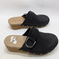 ANDIAMO Black/Tan Cork Clog Wedges