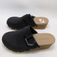 ANDIAMO Black/Tan Cork Clog Wedges