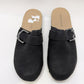 ANDIAMO Black/Tan Cork Clog Wedges