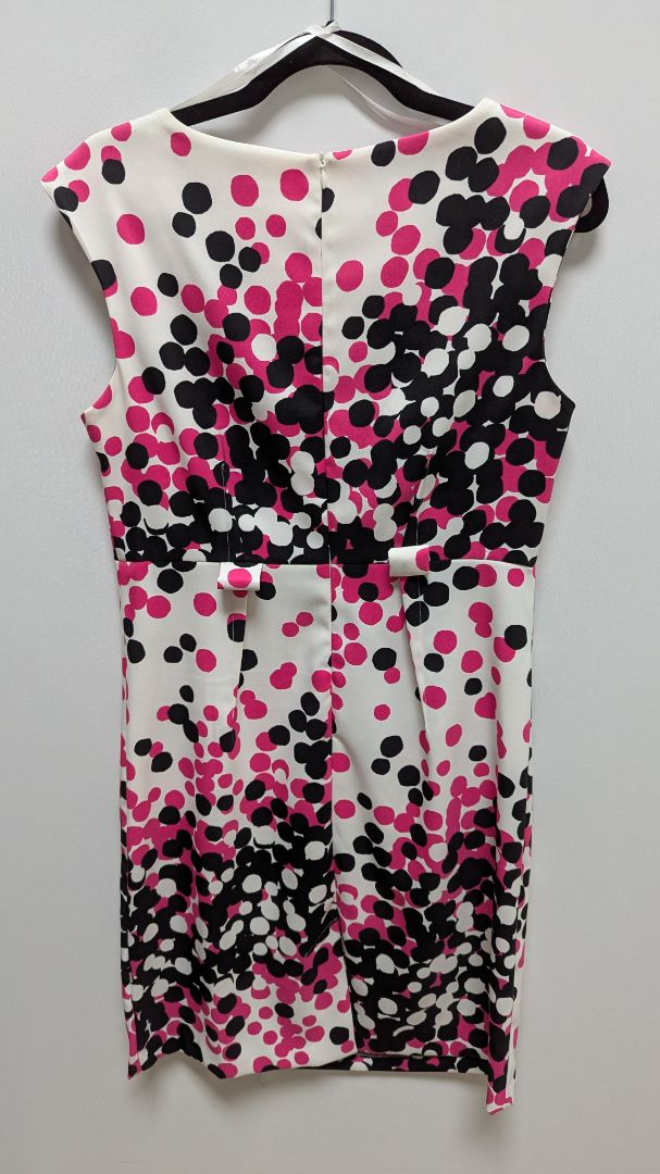 Emma & Michele Black/Pink/White Polka-Dot Sleeveless Dress