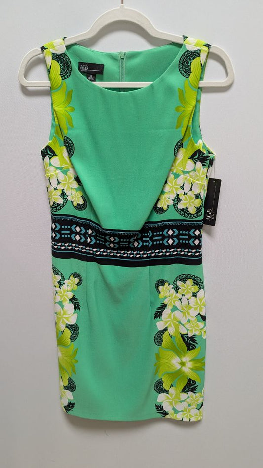 AGB Green Floral Sleeveless Bodycon Dress