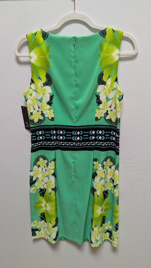 AGB Green Floral Sleeveless Bodycon Dress