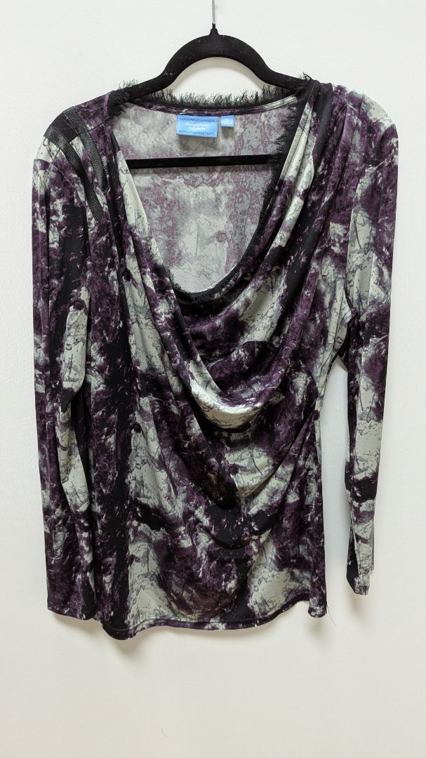 Simply Vera Purple/Grey Splashed Pattern Blouse