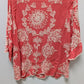 SOLITAIRE Coral Pink/Cream Embroidered Blouse