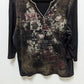 Blue Canyon Brown/Black Embellished T-Shirt