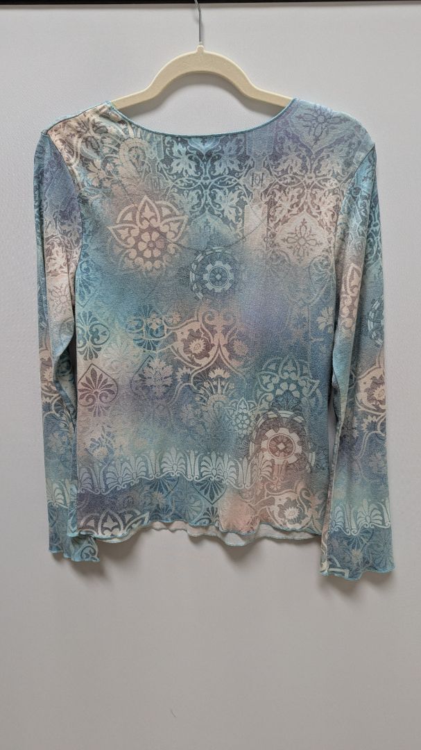 APT. 9 Light Blue/Beige Ombre Printed T-Shirt