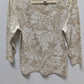 Chico's Beige/Ivory Patterned 3/4 Sleeve T-Shirt