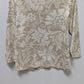 Chico's Beige/Ivory Patterned 3/4 Sleeve T-Shirt