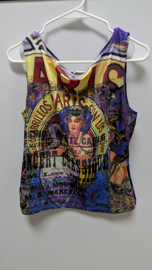 IVORY Multicolor Mixed Graphic Pattern Tank Top