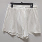 Fixmatti White Textured Cotton Drawstring Shorts