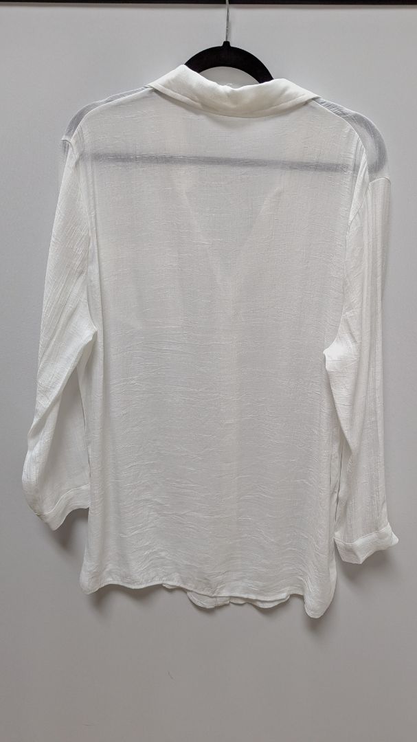 BSUBSEACH Ivory Long Sleeve Beach Button-Down Shirt