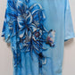 Blue Floral Short-Sleeve Printed T-Shirt