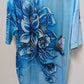 Blue Floral Short-Sleeve Printed T-Shirt