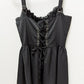 ABEHIK Black Mini Lace-Trim Corset Dress