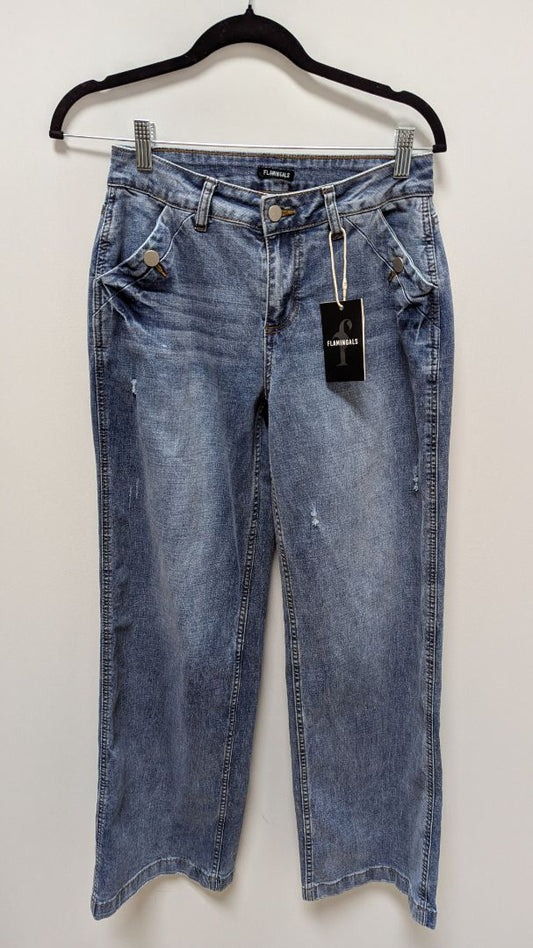 Flamingals Medium Wash Wide-Leg Baggy Jeans