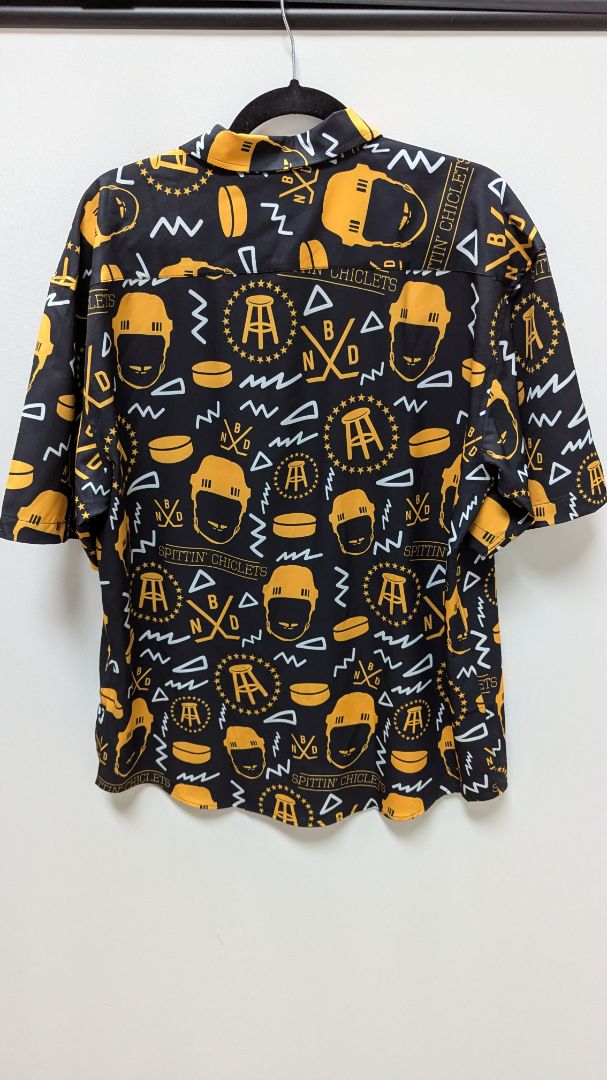 Barstool Men's Black/Yellow "Spittin' Chiclets" Button-Down Shirt