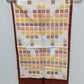 Rust Orange/White Square Patterned Scarf