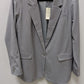 Abercrombie & Fitch Grey Twill 1-Button Blazer Jacket