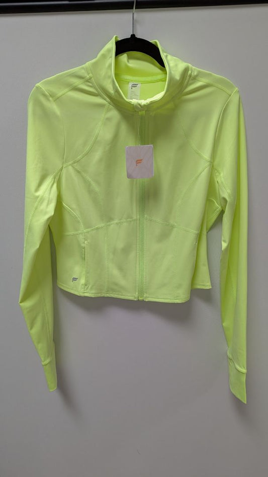 Fabletics Neon Spark "Perfect Storm" Cropped Train Jacket