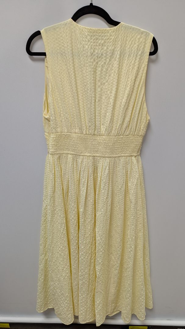 Abercrombie & Fitch Light Yellow Drawstring-Neck Maxi Dress