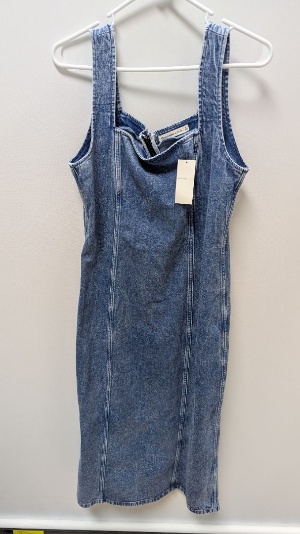 Abercrombie & Fitch Medium Wash Denim Maxi Dress