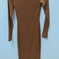 SKIMS Bronze Crew-Neck Long-Sleeve Maxi Dress