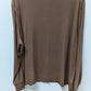 SKIMS Wood Brown Long-Sleeve Knit Lounge Shirt