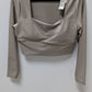 YPB Grey Long-Sleeve 4-Way Stretch Crop Top
