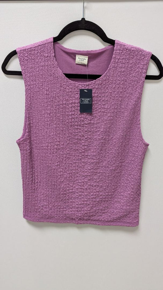 Abercrombie & Fitch Purple Sleeveless Ruched Blouse