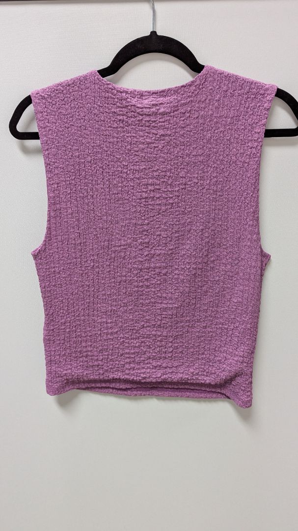 Abercrombie & Fitch Purple Sleeveless Ruched Blouse