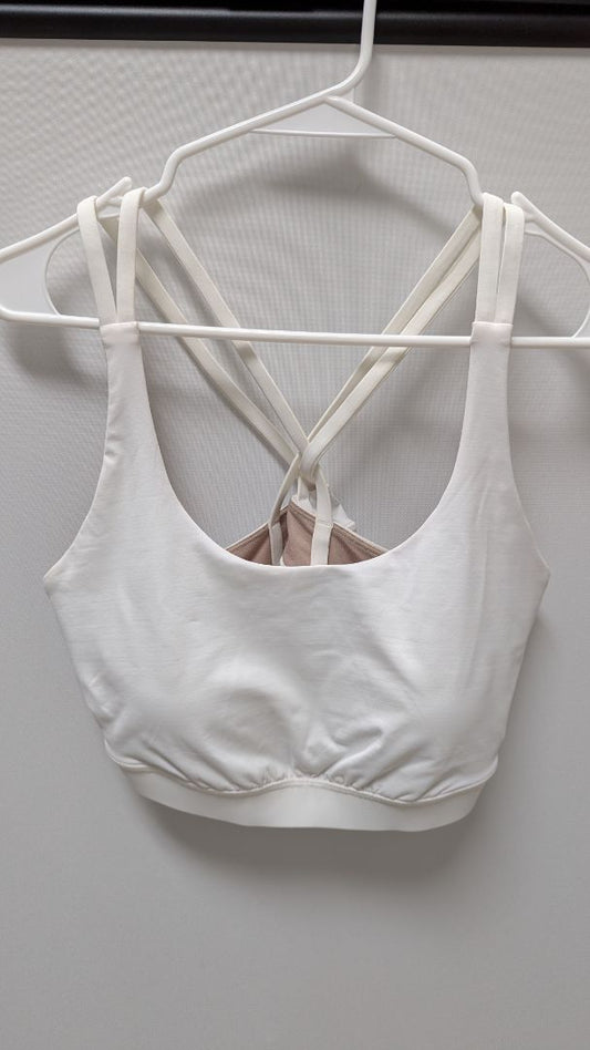 Lululemon White Crossback Detail Sports Bra