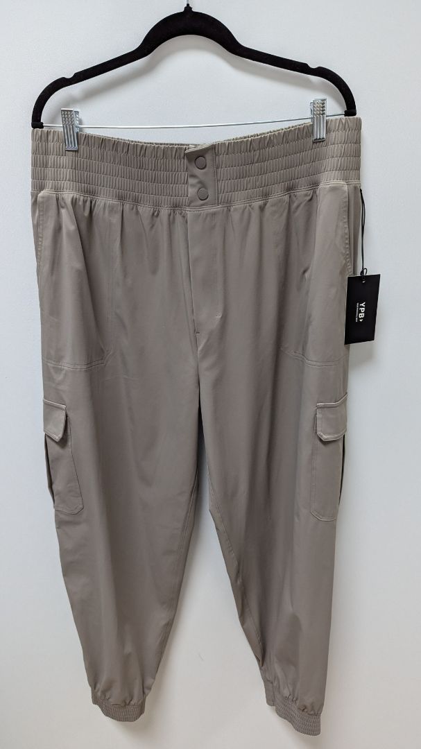 YPB Taupe Grey Casual Cargo Jogger Pants