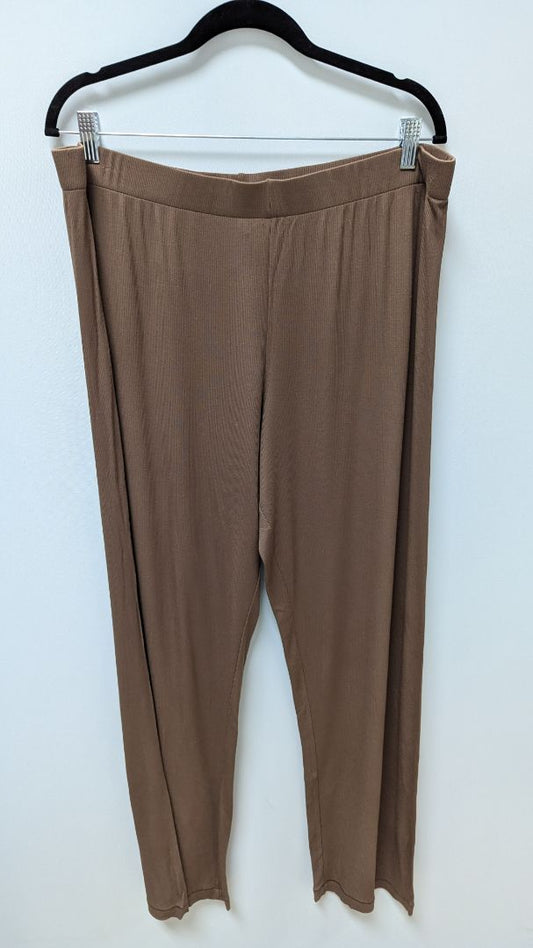 SKIMS Brown Ribbed Wide-Leg Lounge Pants