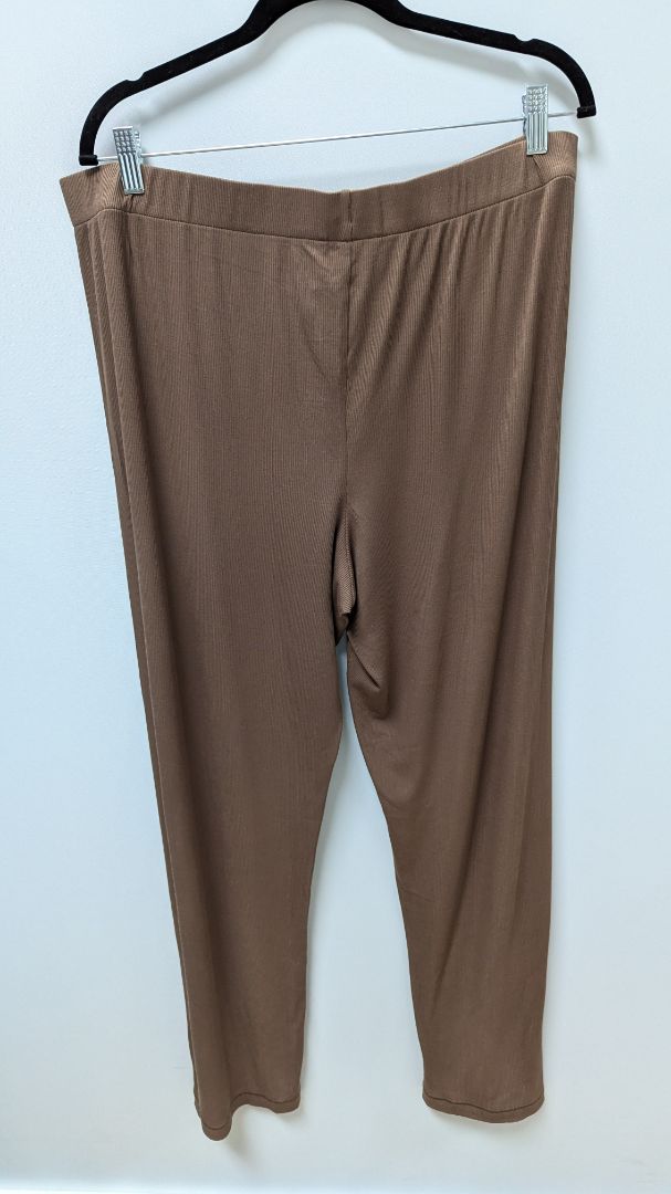 SKIMS Brown Ribbed Wide-Leg Lounge Pants